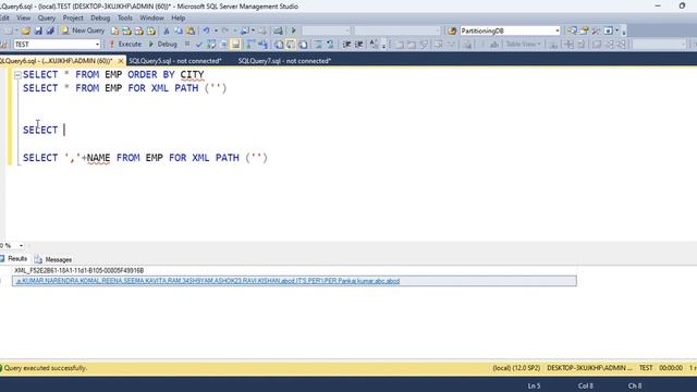 Use of XML For and STUFF Function | SQL Query | In Hindi смотреть онлайн