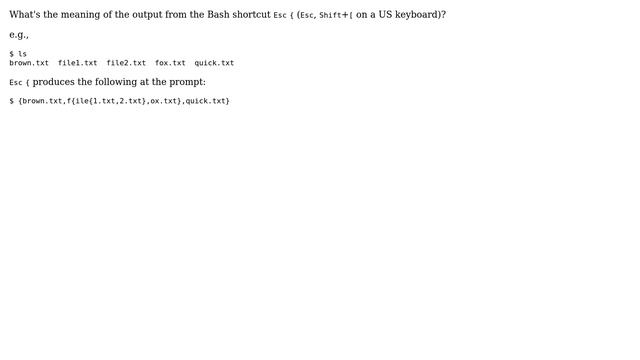 Unix & Linux: Meaning of the bash shortcut Alt+{ смотреть онлайн