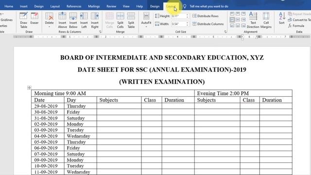 How to create Exam time table in ms word 2019 смотреть онлайн