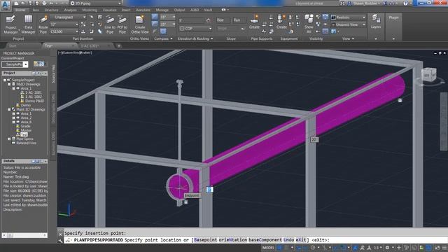 AutoCAD Plant 3D Adding a Hangar and Connecting it to a Structural Member 2 смотреть онлайн