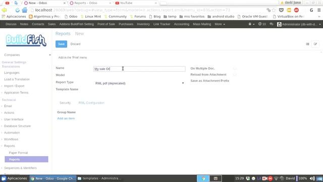 Template Open Document Report Odoo смотреть онлайн