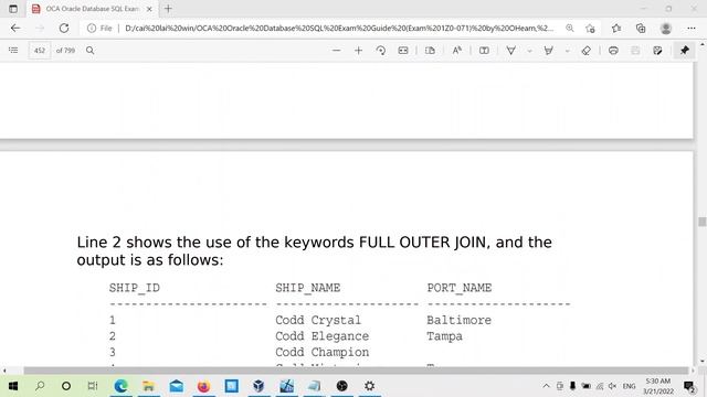 left right full outer, natual join, using trong SQL, OCA Oracle Database SQL Exam Guide Exam 1Z0-07 смотреть онлайн
