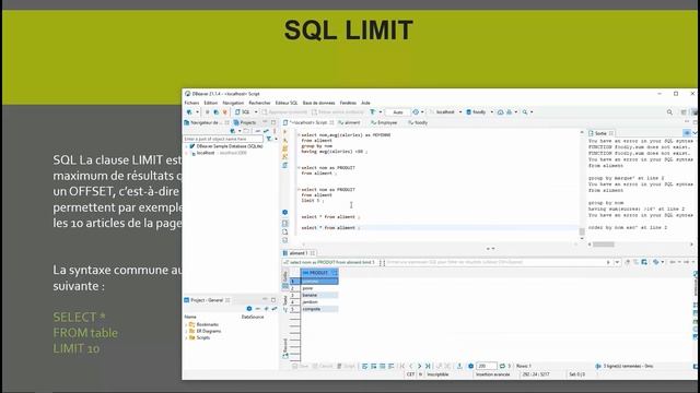 SQL COURS COMPLET : Utilisation la requête ALIAS (AS) UNION et LIMIT смотреть онлайн