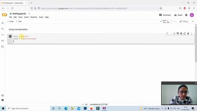 String Concatenation in Python Google Colab | Concatenation of Two Strings in Python with variables смотреть онлайн