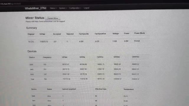 Whatsminer M50s 118th/s . Новый