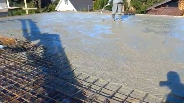 бетонные работа стяжка, фундамент, армопояс, отмостка. смотреть онлайн