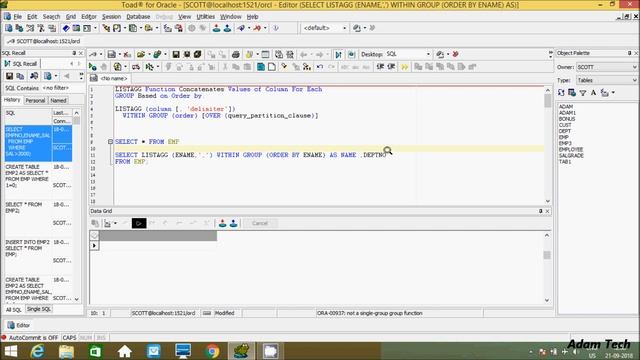 LISTAGG Function in Oracle Database смотреть онлайн