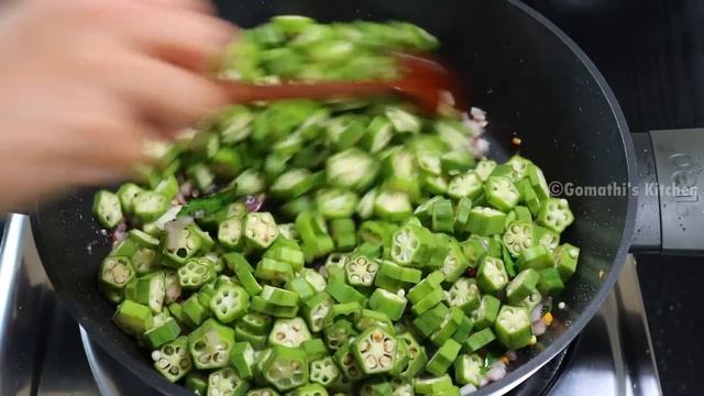 புதுசா 2 டிப்ஸ் வழவழப்பு இல்லாமல் இருக்க / vendakkai poriyal in tamil / poriyal varieties in tamil смотреть онлайн