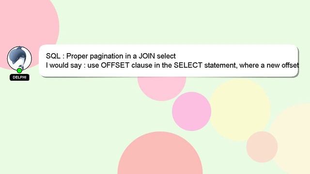 SQL : Proper pagination in a JOIN select смотреть онлайн