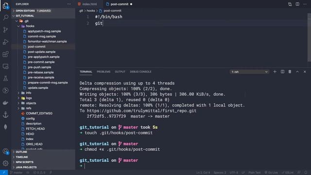 13. Git Tutorial - How to automatically push repository to GitHub using git hooks смотреть онлайн