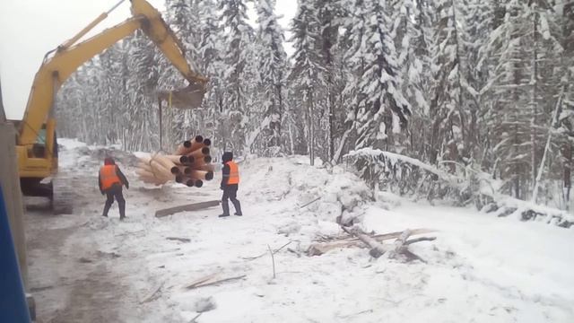 Сила Сибири.Разгрузка длинномера . Ковыкта смотреть онлайн