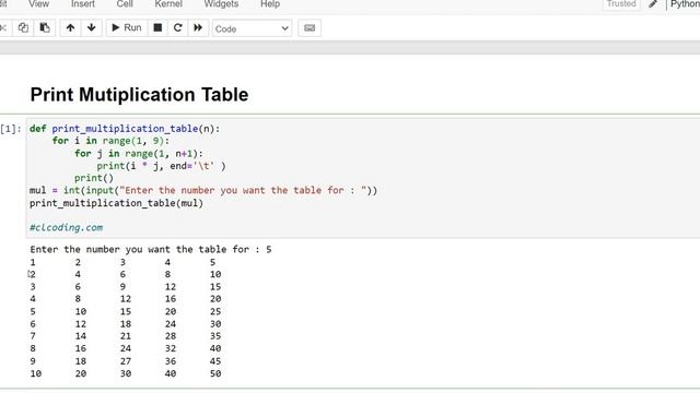100 Days Python Loop Challenge | Day 1 : Print Multiplication Table смотреть онлайн