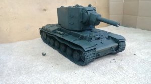 Танк КВ 2 из пластилина пострелял и на куски его