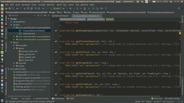 Android Kotlin Usage Tutorial #095 -Expandable List View with Horizontal Child смотреть онлайн