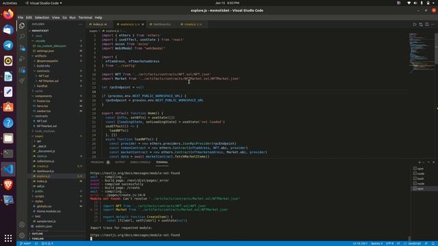 Module not found: Can't resolve '../artifacts/contracts/Market.sol/NFTMarket.json' : Solution смотреть онлайн