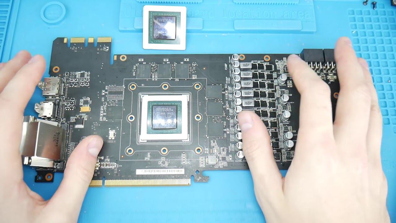 Эксперимент. Диагностика неисправного контроллера памяти в GPU. Неудачный ремонт Asus Strix GTX980.