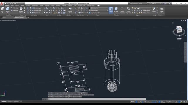 Autocad 3D, how to drawing pressure sensor смотреть онлайн