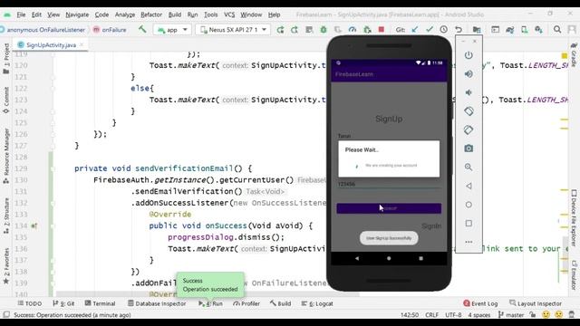 Lecture 6 - How to send an Email Verification link on Signup a New User using Firebase in Android. смотреть онлайн