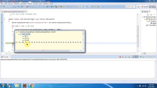 How to use toByteArray() method of ByteArrayOutputStream? | Java IO | Java Tutorial смотреть онлайн