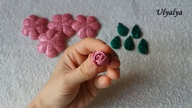 DIY ? Цветок из фоамирана | Flower DIY | Воздушные цветы | Поделка Своими руками Без шаблона. смотреть онлайн
