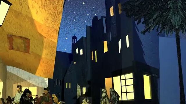 Van Gogh - Cafe Terrace at Night Animation - Randall Holl смотреть онлайн