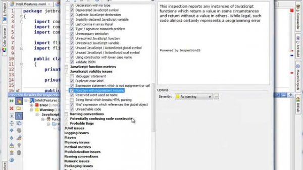 Inspect Code: Severity (IntelliJ IDEA)