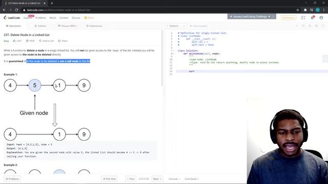 Live Coding: LeetCode #237 - Delete Node in a Linked List смотреть онлайн