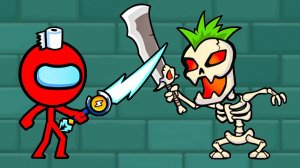 СТИКМЕН ОГОНЬ спасает ВОДУ от монстров #2. Развлекательное видео на канале Игрули TV