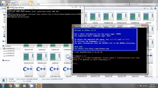 How to open Turbo C/C++ in DosBox? смотреть онлайн