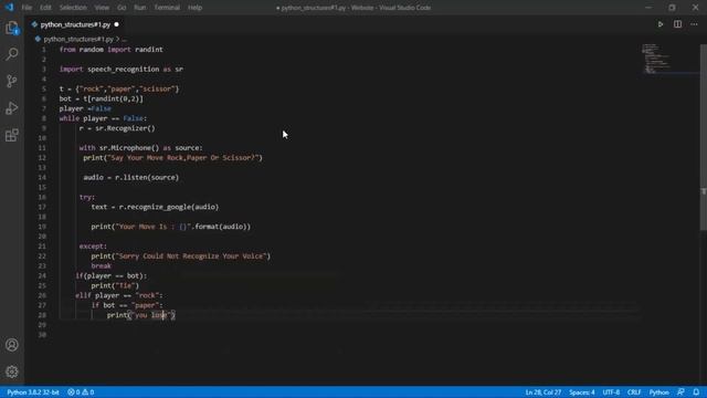 Building Rock Paper Scissors With Python (Within 2 min) - Python Structure #1 смотреть онлайн