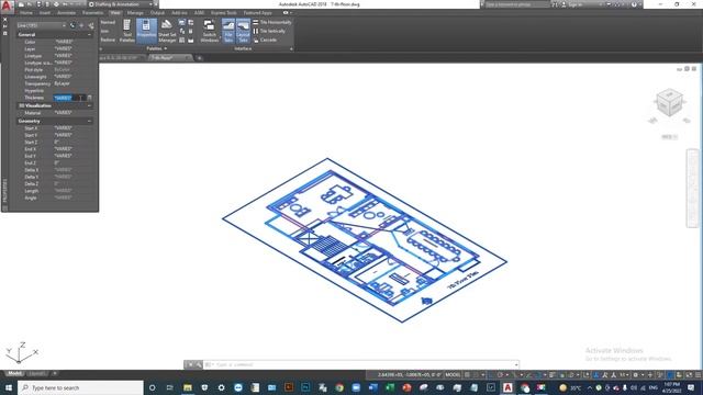 Auto cad Tutorial- Conversion process of extrude 3d line and polyline to flat 2D line смотреть онлайн