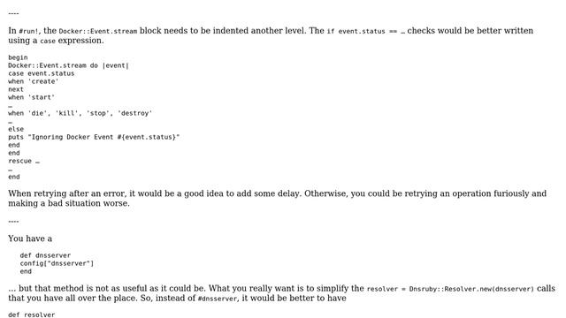 Code Review: Ruby module for Docker DNS updates (3 Solutions!!) смотреть онлайн