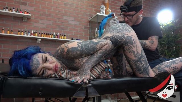 GETTING HER BUTTHOLE TATTOOED