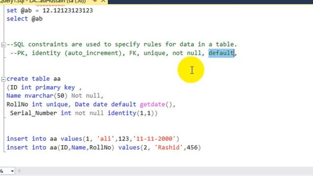 Tutorial 09: Constraint in DBMS- (null / notnull, check, default , unique, pk and fk constraints) смотреть онлайн