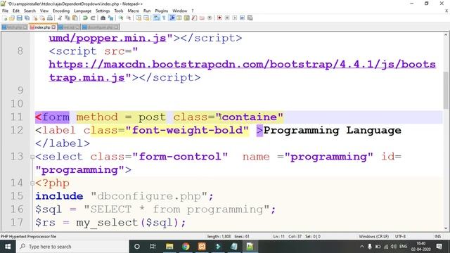 #4 Ajax Tutorial | Dependent dropdown list in php mysql using jquery ajax | Hindi смотреть онлайн