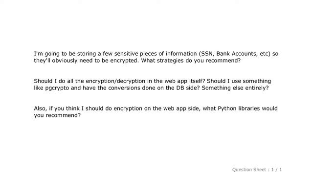 Django : Strategies for Encryption with Django + Postgres? смотреть онлайн