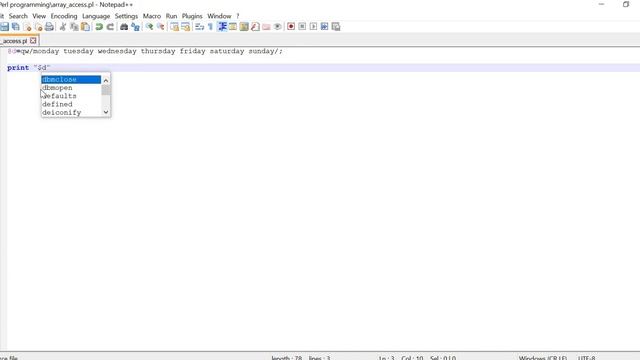 Perl- Accessing Array elements смотреть онлайн