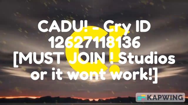 CADU - Cry | Roblox ID смотреть онлайн
