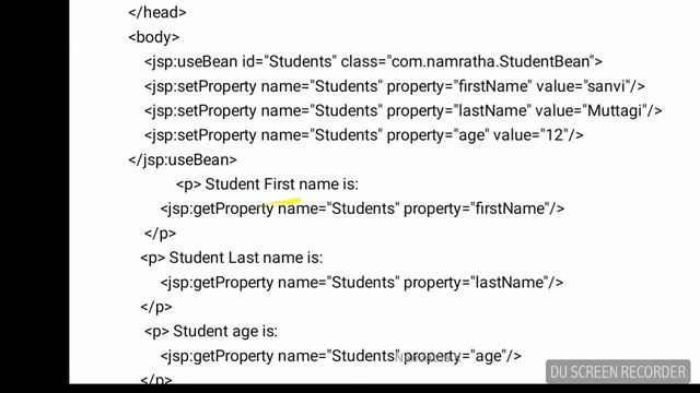 JAVA BEAN example program by Namratha kalasannavar смотреть онлайн