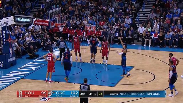 Andre Roberson Banks in first free throw, airballs second | Thunder vs Rockets смотреть онлайн