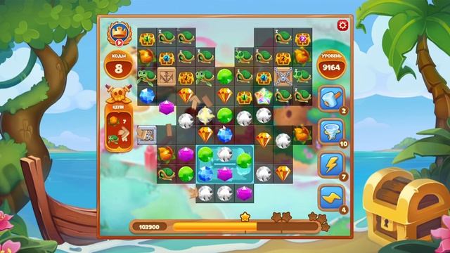 Как пройти уровень 9164 игры Сокровища Пиратов смотреть онлайн