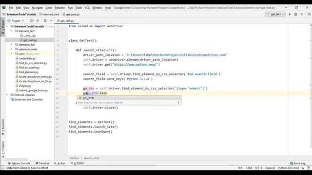 How to Get Text of an Element in Selenium Webdriver. смотреть онлайн