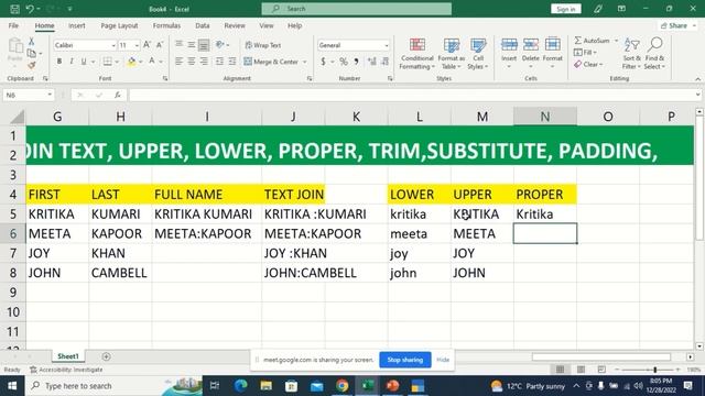 Join text | Upper | Lower | Proper | Trim |Basic Excel | Excel 2019| Data Management | BPA EDUCATOR смотреть онлайн