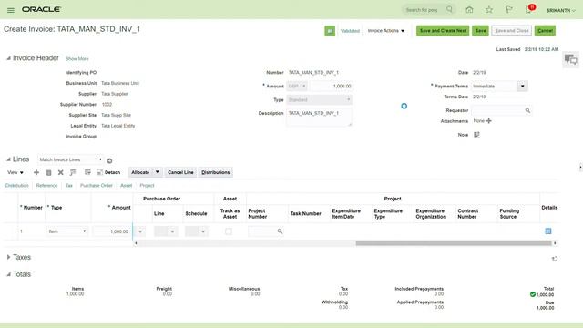 23 Creation of Standard Invoice in Oracle Cloud R12 смотреть онлайн