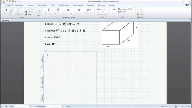 Solving: Optimization with Maximize in Mathcad Prime смотреть онлайн