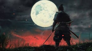 Samurai Meditation Under The Full Moon