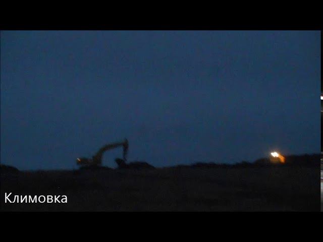 Мост Тольятти-Климовка.Строительство дороги,работы в ночную смену.(08.11.2019.)