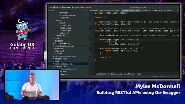Golang UK Conference 2017 | Myles McDonnell - Building a RESTful API using go-swagger смотреть онлайн