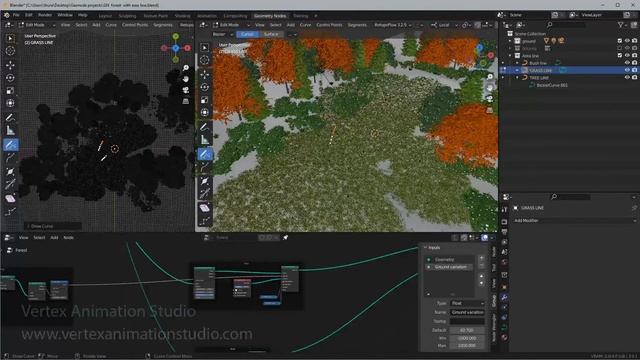 Trees and grasses creation with Blender Geometry Node смотреть онлайн