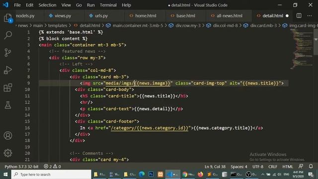 Django Tutorial | Build News Website in Django 3 - Fetch model relation data in template смотреть онлайн